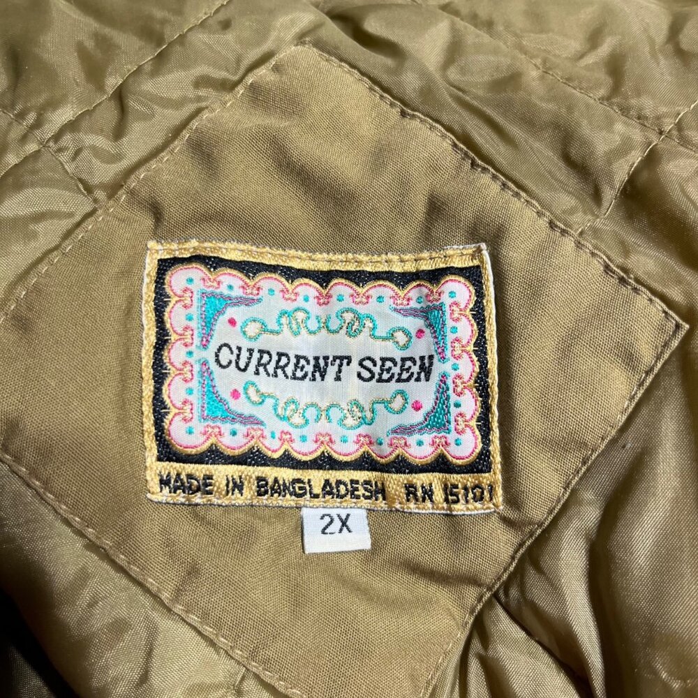 Vintage Current Seen Coat Womens 2X Used Brown Multicolor Hooded - Picture 8 of 16